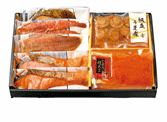 レンジでふっくら焼魚・ほたてうま煮・明太子詰合せ　化粧箱入
