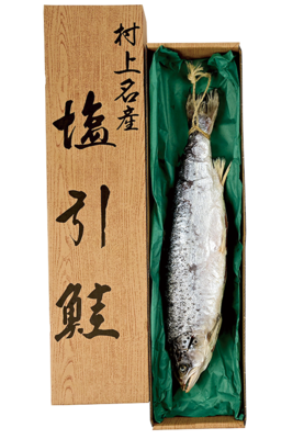 越後村上名産　塩引鮭（アトランティックサーモン）　化粧箱入