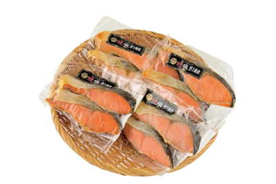 万越屋　レンジでふっくら焼塩引鮭（真空包装）　化粧箱入