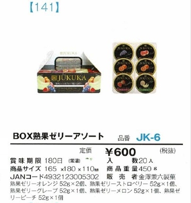 BOX熟果ゼリーアソート