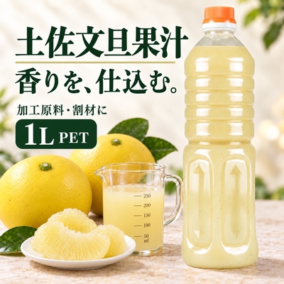 土佐文旦果汁 1L（PET）｜原材料は高知県土佐市産の文旦｜ゼリーやドリンクの割材・料理の風味づけに｜冷凍でお届け