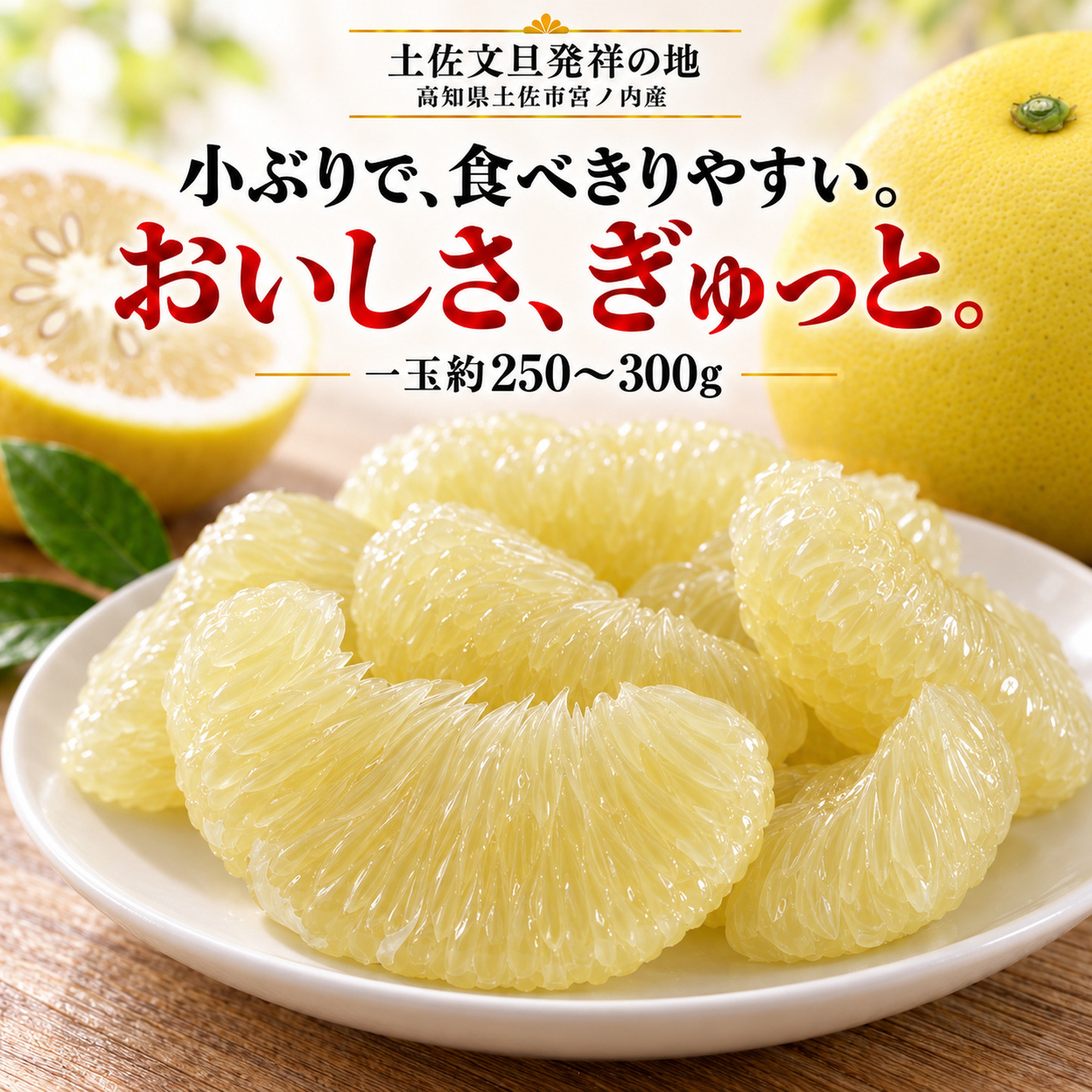 小ぶりで、食べきりやすい。おいしさ、ぎゅっと。一玉約250～300g