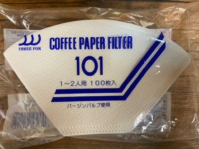 扇型【１０１】ペーパーフイルター（１〜２杯用 ）１００枚　バージンパルプ　三洋産業