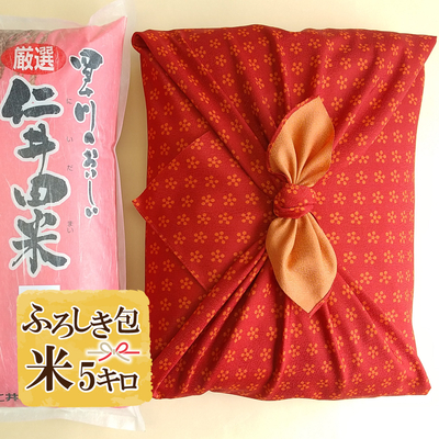 令和7年産　仁井田米5kg（ふろしき包み）特別栽培米
