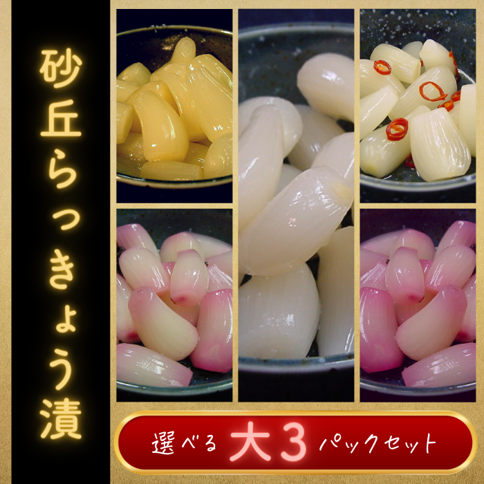 砂丘らっきょう漬 大3パックセット | ええもん届ける便