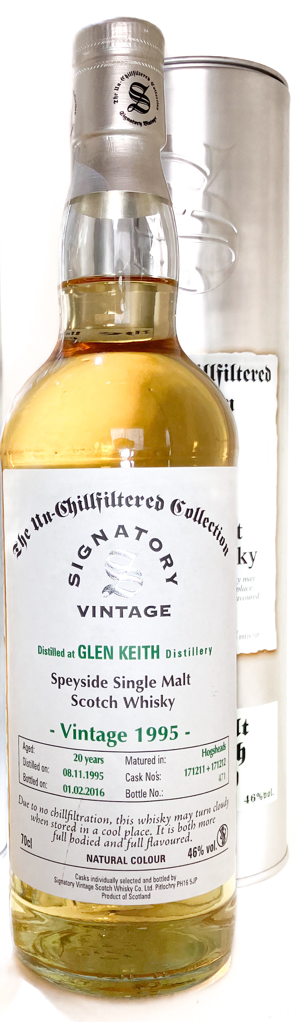 Sold out】シグナトリー グレンキース1995 20y 46° 700ml【プチ 
