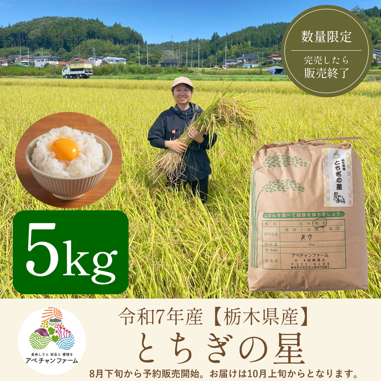 令和7年産 栃木県産米】﻿ とちぎの星(5kg) ｜アベチャンファーム