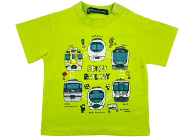 半袖Tシャツ（西武鉄道イラスト ライトグリーン）90サイズ