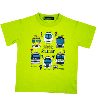 半袖Tシャツ（西武鉄道イラスト ライトグリーン）110サイズ