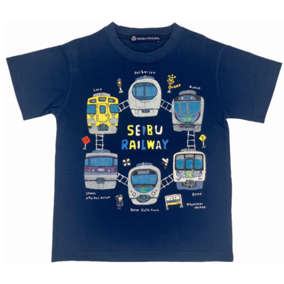 半袖Tシャツ（西武鉄道イラスト ネイビー）120サイズ
