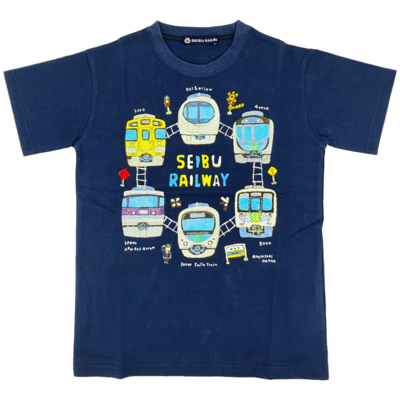 半袖Tシャツ（西武鉄道イラスト ネイビー）140サイズ