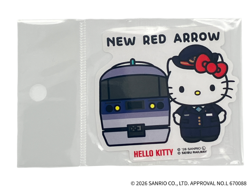 西武鉄道ハローキティ /ステッカーS・NEW RED ALLOW | 西武鉄道オンライン