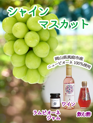 シャインマスカット＆ラムピオーネジャム＆ニューピオーネワイン＆果実の飲む酢