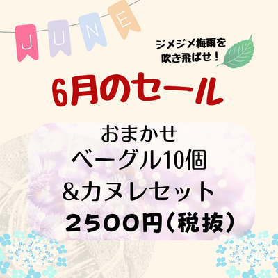 【６月のセール】お任せベーグル10個とカヌレの セット   ☆Monogel冷凍便☆