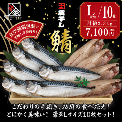 【サバ Lサイズ 10枚セット】灰干し・十二分　