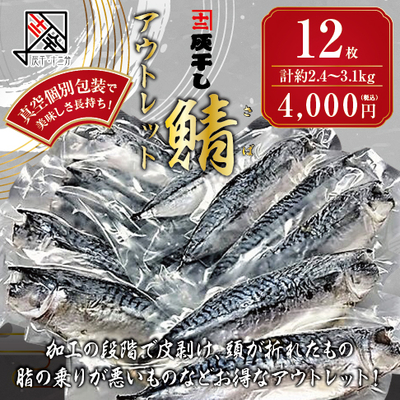 灰干しサバ　ノルウェー産　アウトレット 12枚