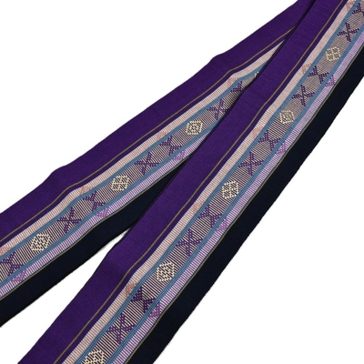読谷山ミンサー 半幅帯 紫 ｜読谷山花織事業協同組合 | hanaito
