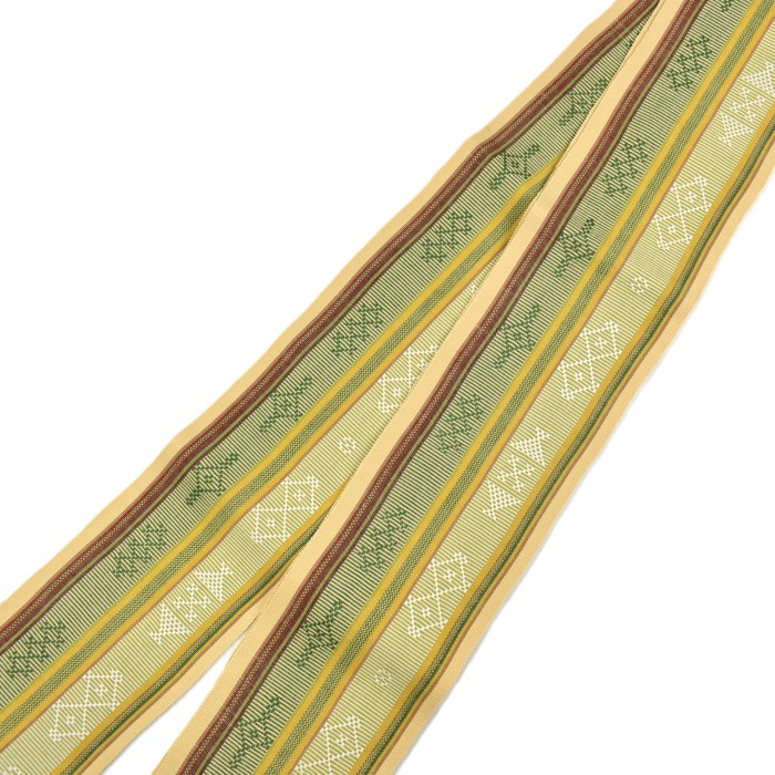 琉球花織　松葉仕立て　八寸名古屋帯　八重山花織　花織みんさ　ミンサー 琉球花織 松葉仕立て 八寸名古屋帯 八重山花織 花織みんさ