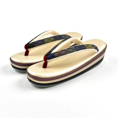 南風原花織 鼻緒 草履 三枚芯帆布