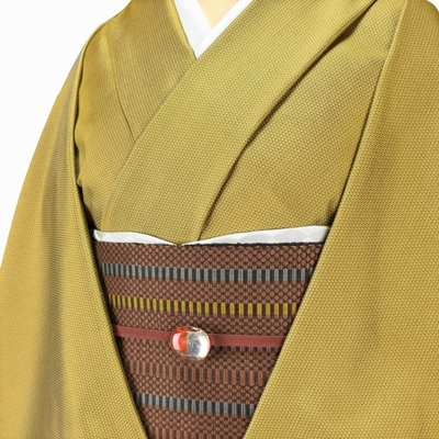 黄八丈 着尺 綾織 めかご 黄
