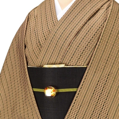 黄八丈 着尺 綾織 市松 鳶八丈 縞柄