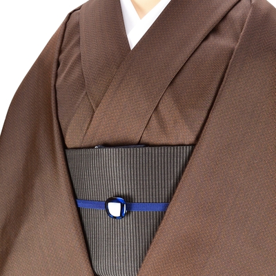 黄八丈 着尺 綾織 まるまなこ 縞 黒 茶