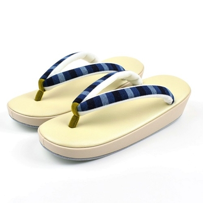 広瀬木綿 鼻緒 草履 帆布 淡黄色