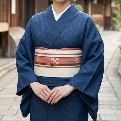 八重山ミンサー 半幅帯 白地の薄紅｜みんさー工芸館