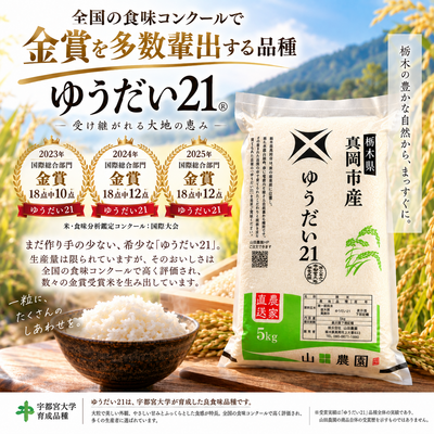 【令和8年産】ゆうだい21：精米または玄米10㎏ ★5㎏&times;2（計10㎏）