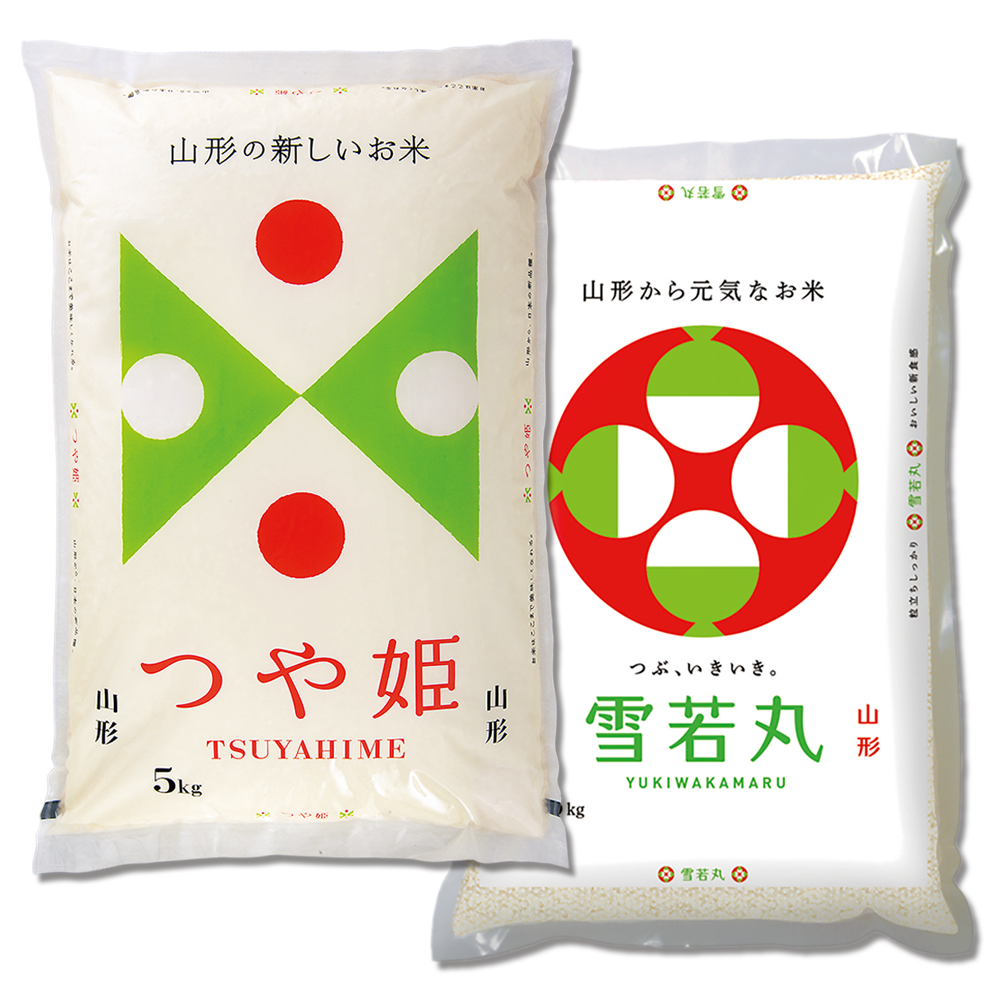 山形県尾花沢産　つや姫・雪若丸　10㎏(各5㎏×1袋づつ) つや姫・はえぬき・雪若丸の3種類から選べる山形県産精米2kg×5袋