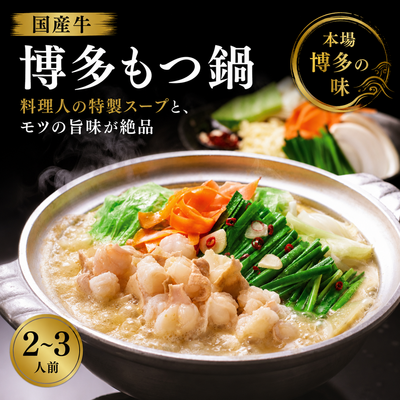 〈国産牛〉博多もつ鍋/2~3人前