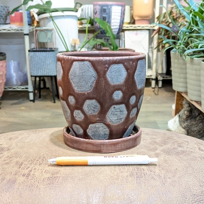 【 432 】内径 約11.5cm 高さ 約12cm (受皿付・鉢底穴あり)