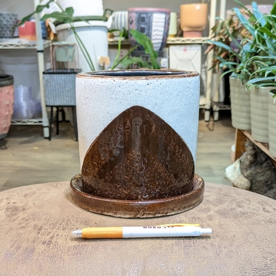 【 439 】内径 約12cm 高さ 約14cm (受皿付・鉢底穴あり)