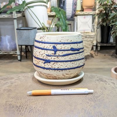 【 455 】内径 約9cm 高さ 約12cm (受皿付・鉢底穴あり)