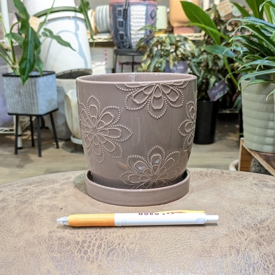【 471 】内径 約11cm 高さ 約11cm (受皿付・鉢底穴あり)