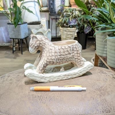 《 264 》【容器部分のみ：内径 約5 × 7cm 高さ 約5cm 】全長 約20cm 全高 約13cm (受皿無し・鉢底穴あり)