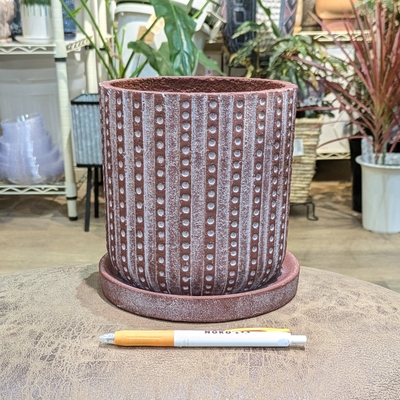 【 482 】内径 約13cm 高さ 約15cm  (受皿付・鉢底穴あり)