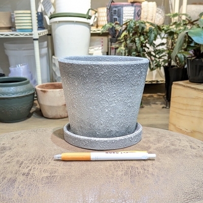 【 492 】内径 約12.5cm 高さ 約12cm  (受皿付・鉢底穴あり)