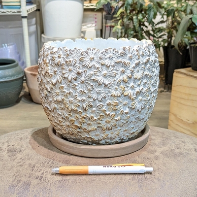 ( 107 ) 内径 約15cm 高さ 約15cm (受皿付・鉢底穴あり)