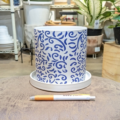 【 511 】内径 約13cm 高さ 約13cm  (受皿付・鉢底穴あり)