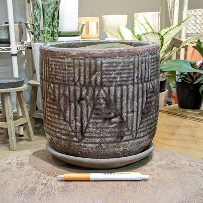 ( 113 ) 内径 約17cm 高さ 約18cm (受皿付・鉢底穴あり)