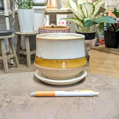 【 516 】内径 約10.5cm 高さ 約10cm  (受皿付・鉢底穴あり)