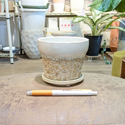 【 594 】内径 約10.5cm 高さ 約9cm (受皿付・鉢底穴あり)