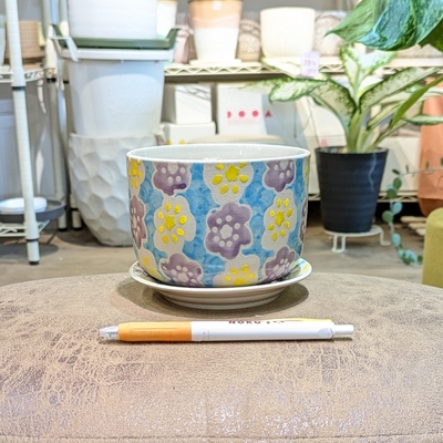 【 595 】内径 約11cm 高さ 約8.5cm (受皿付・鉢底穴あり)