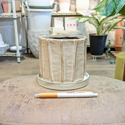 【 596 】内径 約11cm 高さ 約11cm (受皿付・鉢底穴あり)