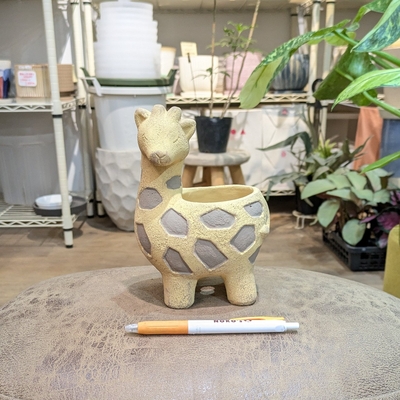 《 310 》【容器部分のみ：内径 約6.5cm 高さ 約7cm】幅 約13cm 全高 約18cm (受皿無し・鉢底穴あり)