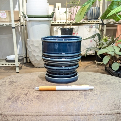 【 609 】内径 約10cm 高さ 約11cm (受皿付・鉢底穴あり)