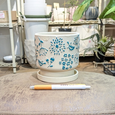 【 612 】内径 約10.5cm 高さ 約11cm (受皿付・鉢底穴あり)