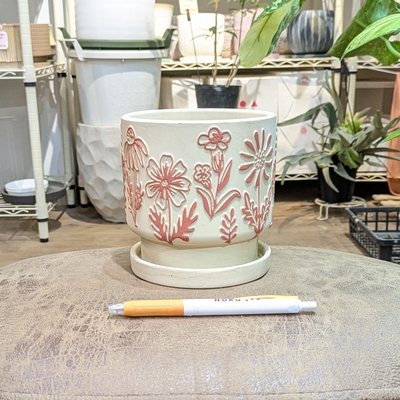 【 613 】内径 約10.5cm 高さ 約11cm (受皿付・鉢底穴あり)