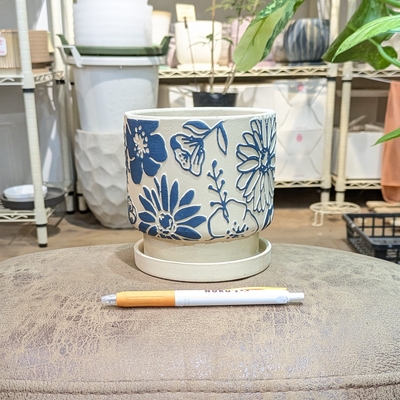 【 614 】内径 約10.5cm 高さ 約11cm (受皿付・鉢底穴あり)